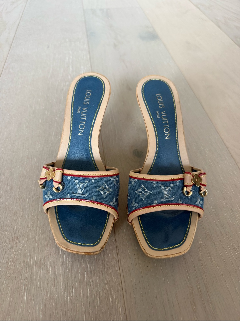 2005 Vintage Louis Vuitton Denim Monogram Heels